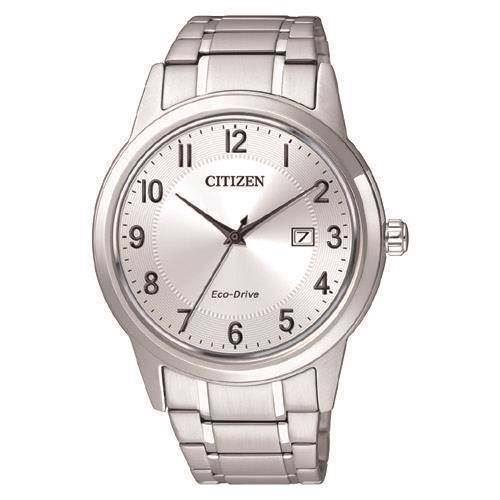 Image of mat rustfri stål quartz med Eco-Drive Herre ur fra Citizen, AW1231-58B